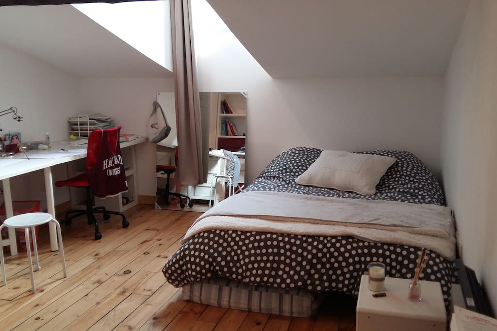 chambre et espace bureau