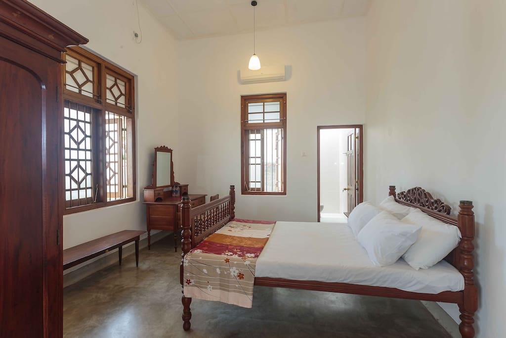 Enjoy a sturdy, 100 year-old, queen size bed