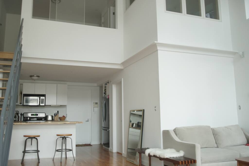 20ft ceiling with lots of natural light