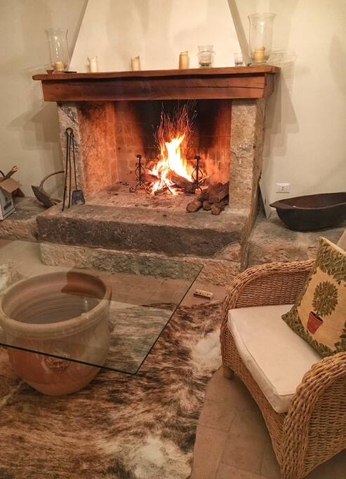 Roaring winter fire