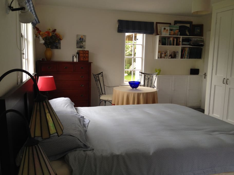 Large master bedroom with garden outlook