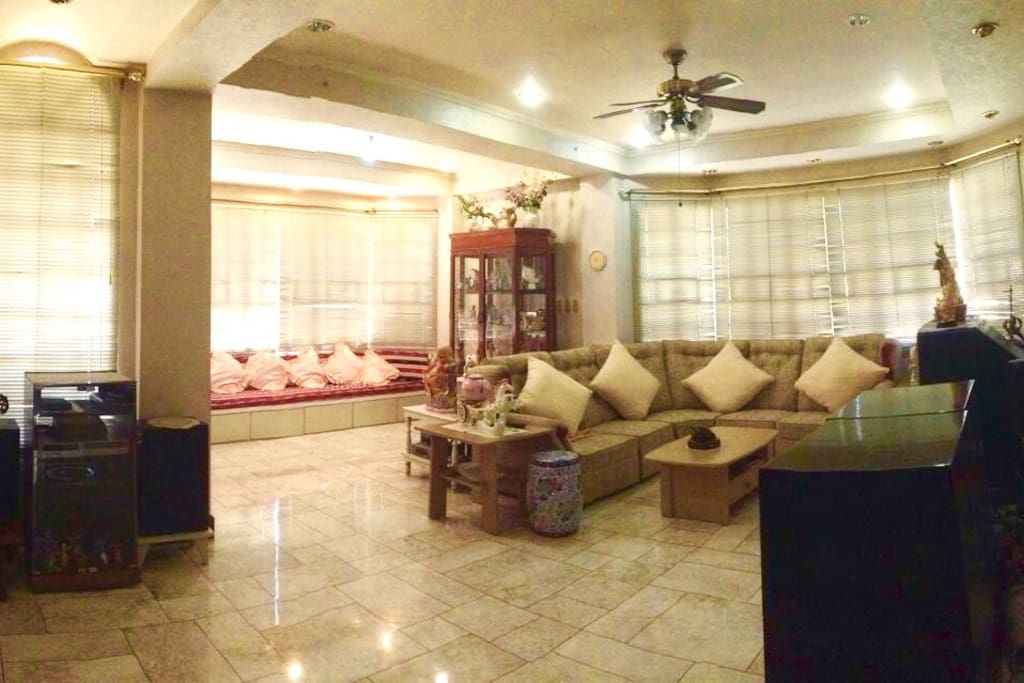 Living room with 2 sets of 8 seater sofa