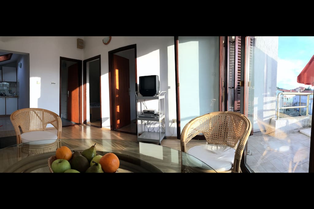 Living room with balcony
