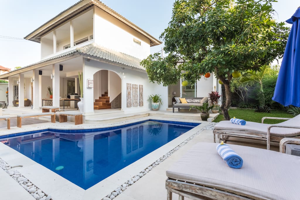 Pool, house & garden.