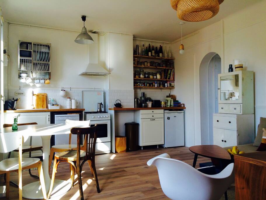This is the opposite view of the living room. And yes, we have a dishwasher!