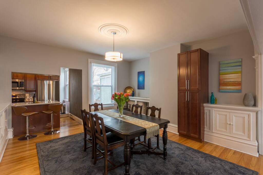 Open concept living + dining