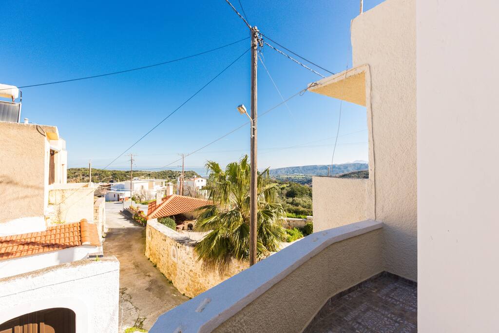 Breathtaking view to the Aegean Sea from the veranda of the 1st floor