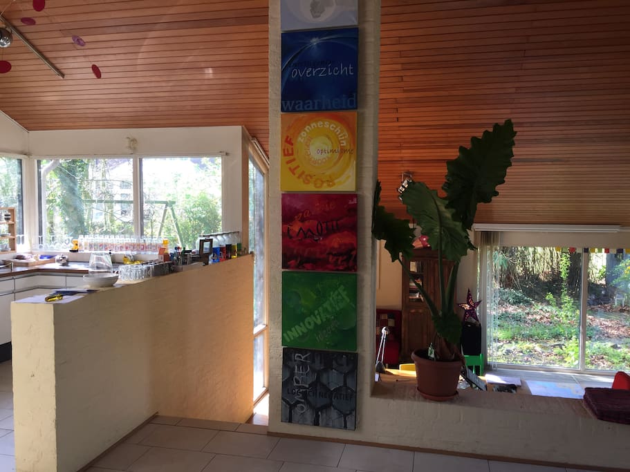 Inspiratie woonkamer met open keuken
