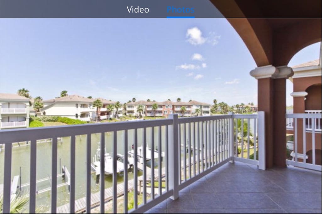 View from the balcony off the master bedroom looking out onto the harbour which leads out to the Gulf of Mexico.