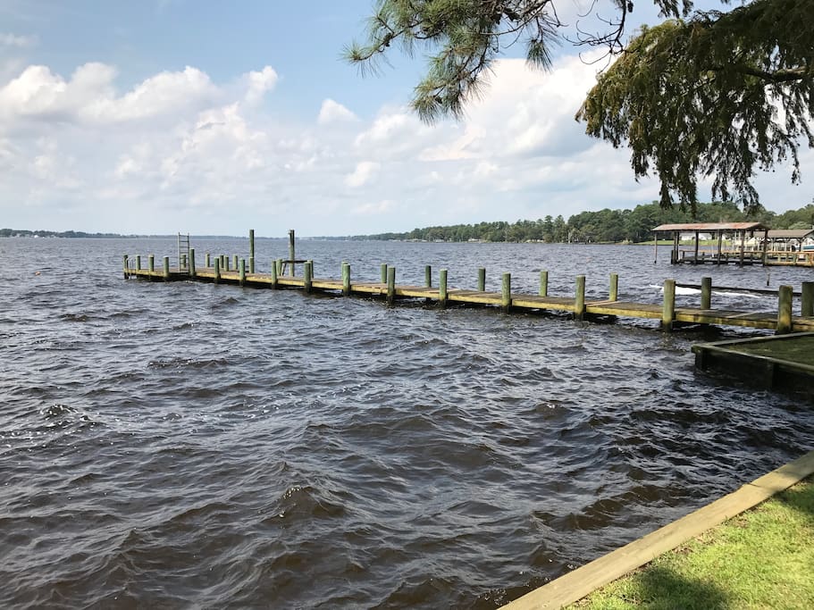 Waterfront with 120’ pier. Enjoy the sunsets from the end of the dock.