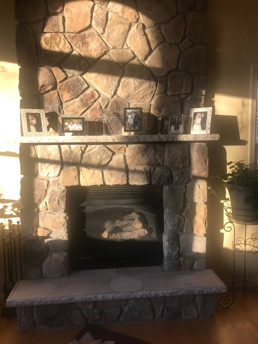 Propane Fireplace in great room keeps everyone cozy & relaxed on a chilly evening.