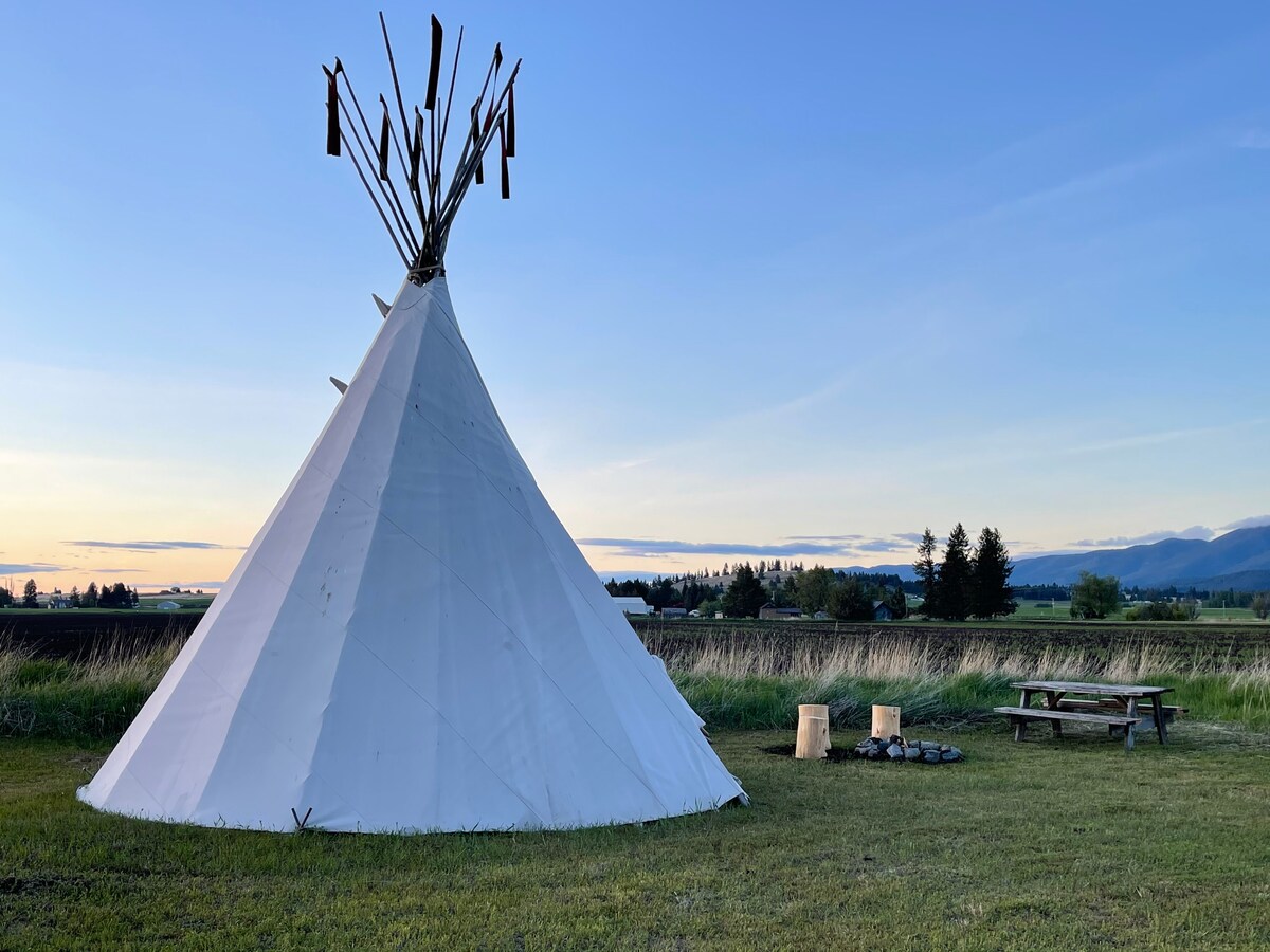 Tipi StayFields and a Farmhouse on 3.3 acres Tipis for Rent in