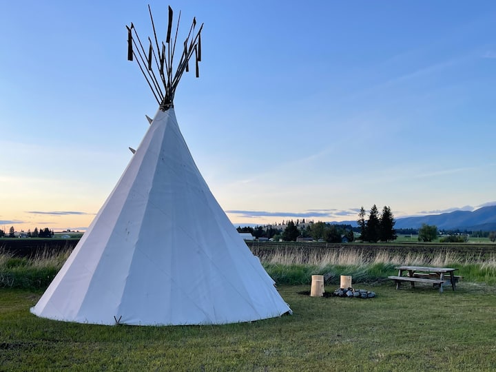 Tipi StayFields and a Farmhouse on 3.3 acres Tipis for Rent in
