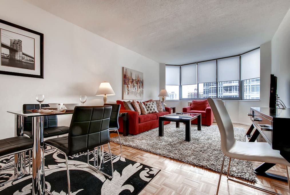 Living room with dining area