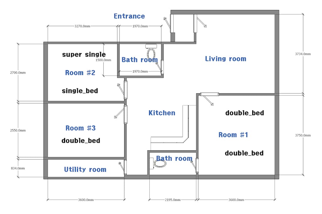 air view_3bedroom,2bathrooom, 1kitchen,1livingroom