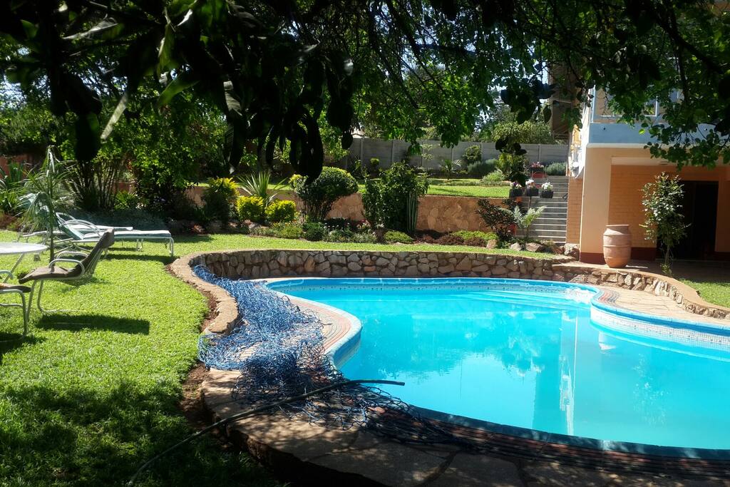 Pool set in a beautiful land scape