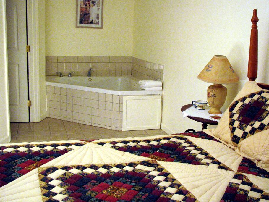 Bedroom with Jacuzzi below Skylight