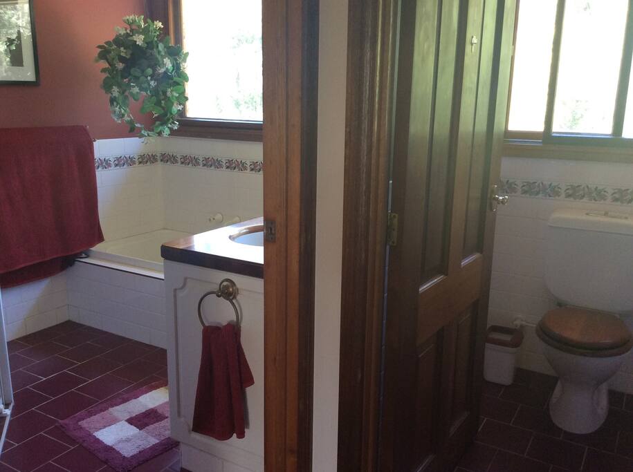 Separate private bathroom and toilet