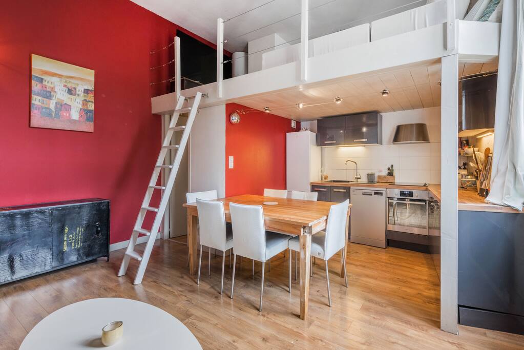 The TV room is accessible via this ladder, as well as the 2nd bedroom