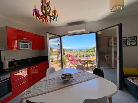 Annonce Airbnb populaire: T2 with garden in villa, hands in the water... à Corbara