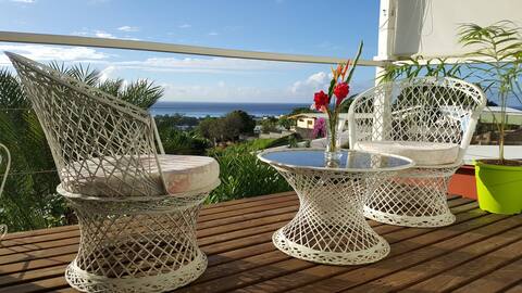 Studio coquet avec vue imprenable sur l'océan.