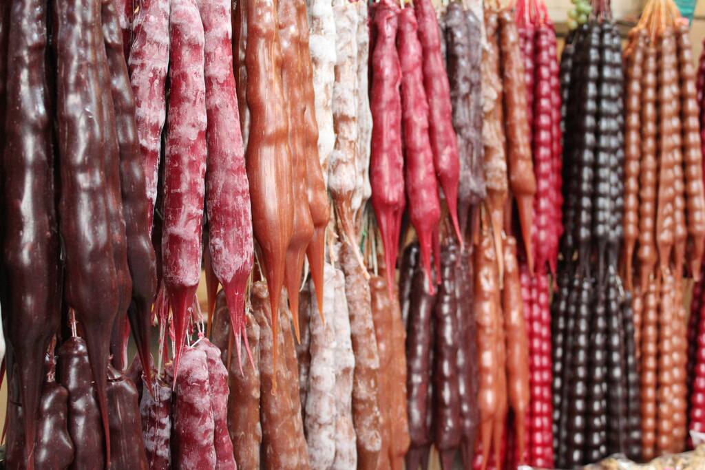 Churchkhela. Sweet delicacy made in the end of the harvest season