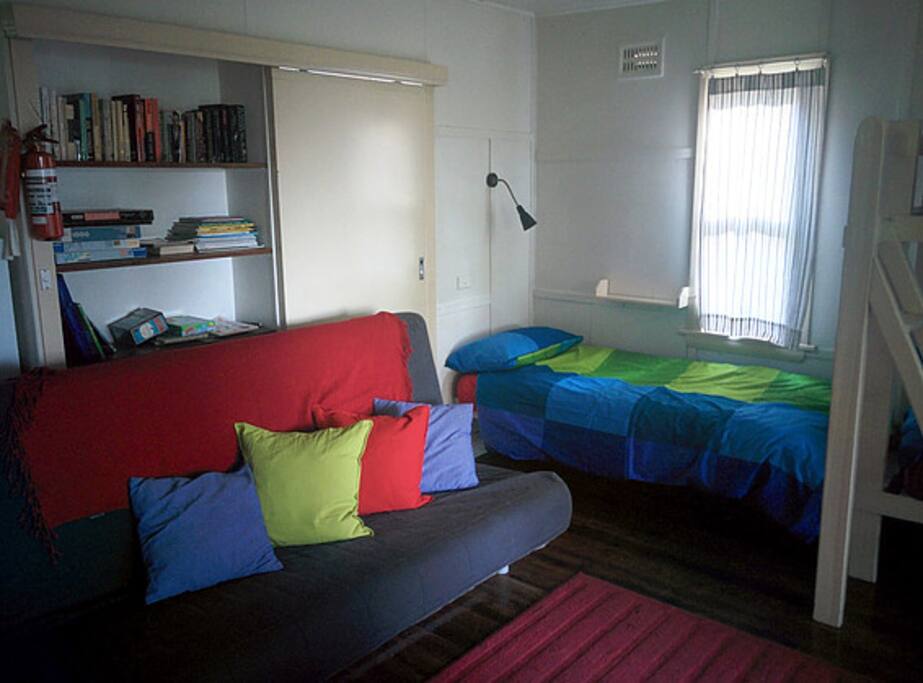 Sofa bed and single bed