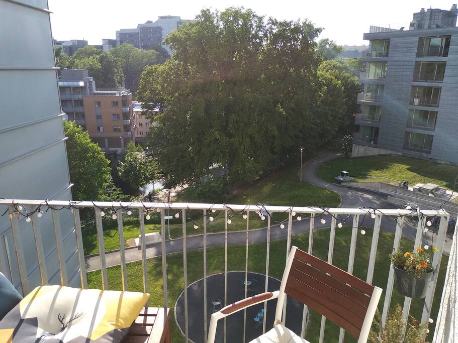 View of the backyard, Akerselva and beyond.
