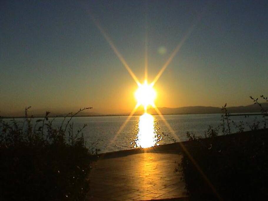 coucher de soleil vu de la terrasse