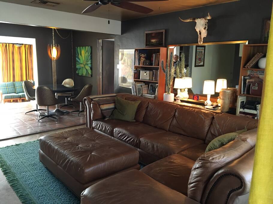 Living Room, Dining Room, Rec Room towards the Pool