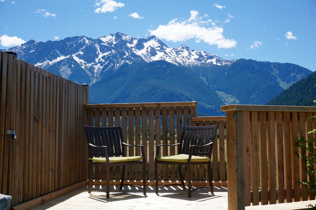Stunning views from your very own private deck. Enjoy a barbecue, an outdoor meal, or simply relax and watch the starry night sky.