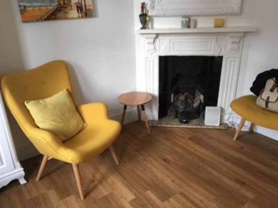 Fireplace conversation area