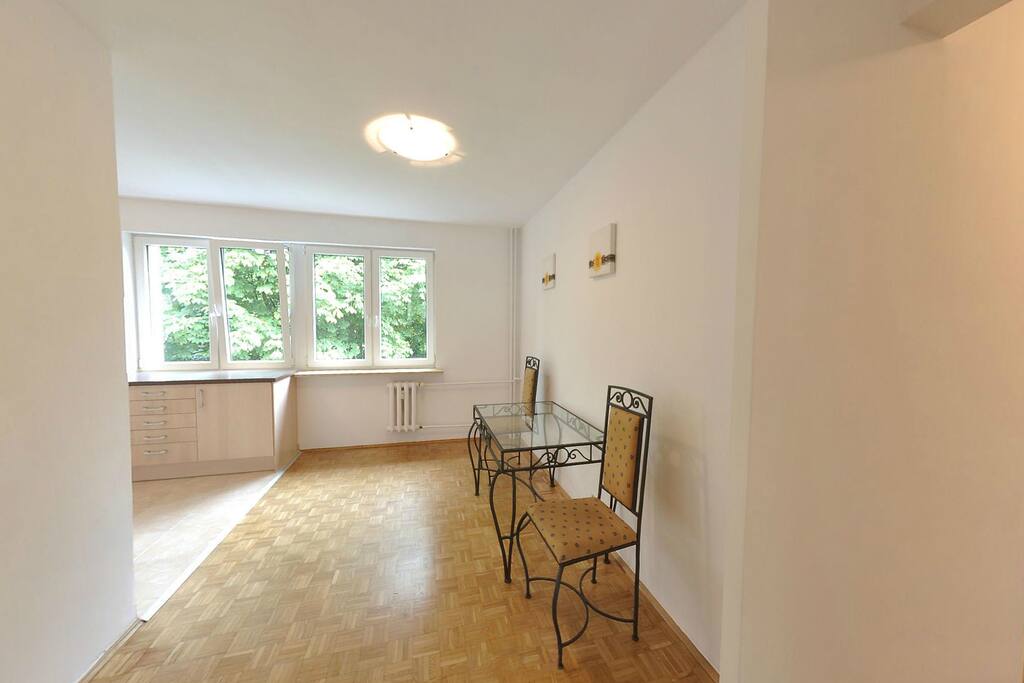 View from hallway at kitchen and dining room