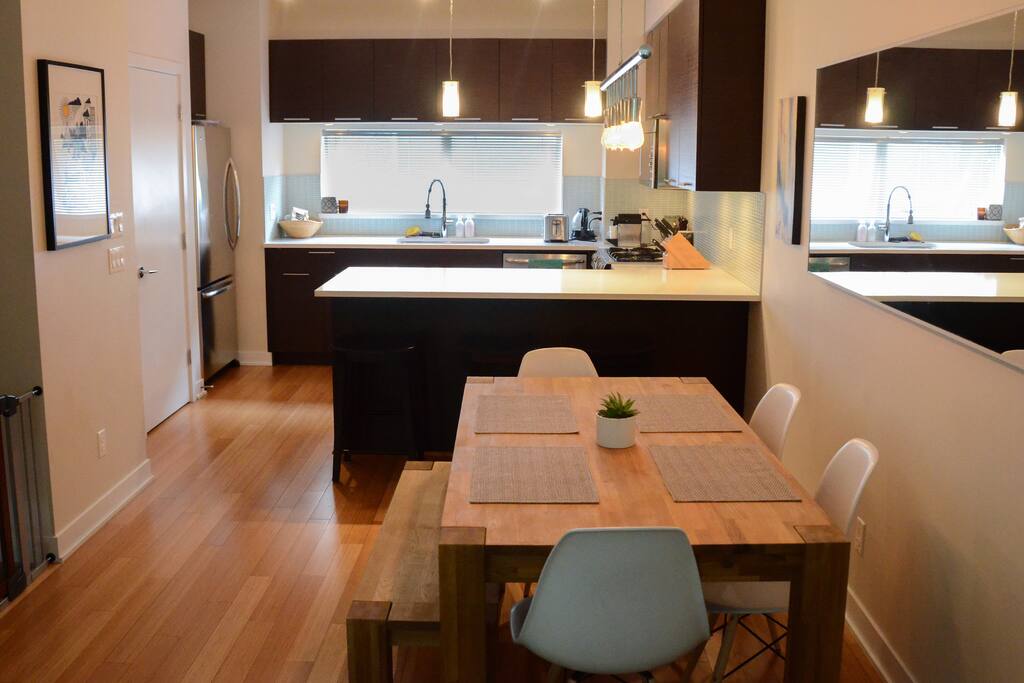 Spacious dining area.