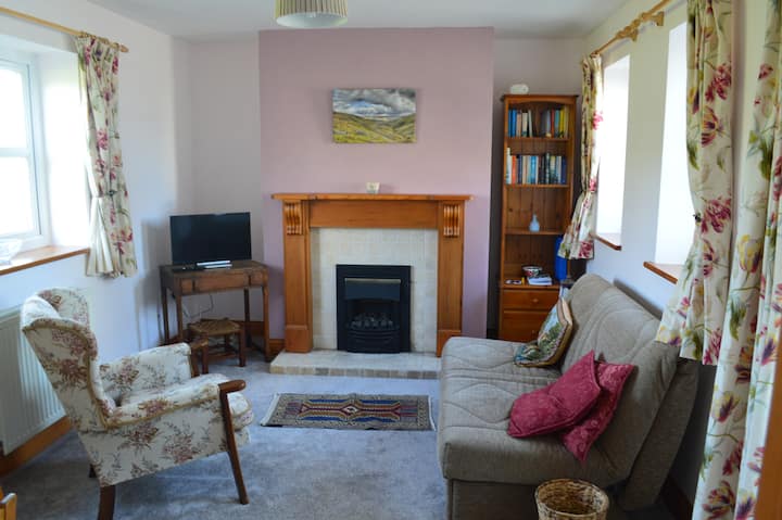 غرفة معيشة بسرير أريكة