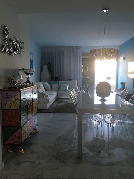 My living and dining space where you can relax before heading out.