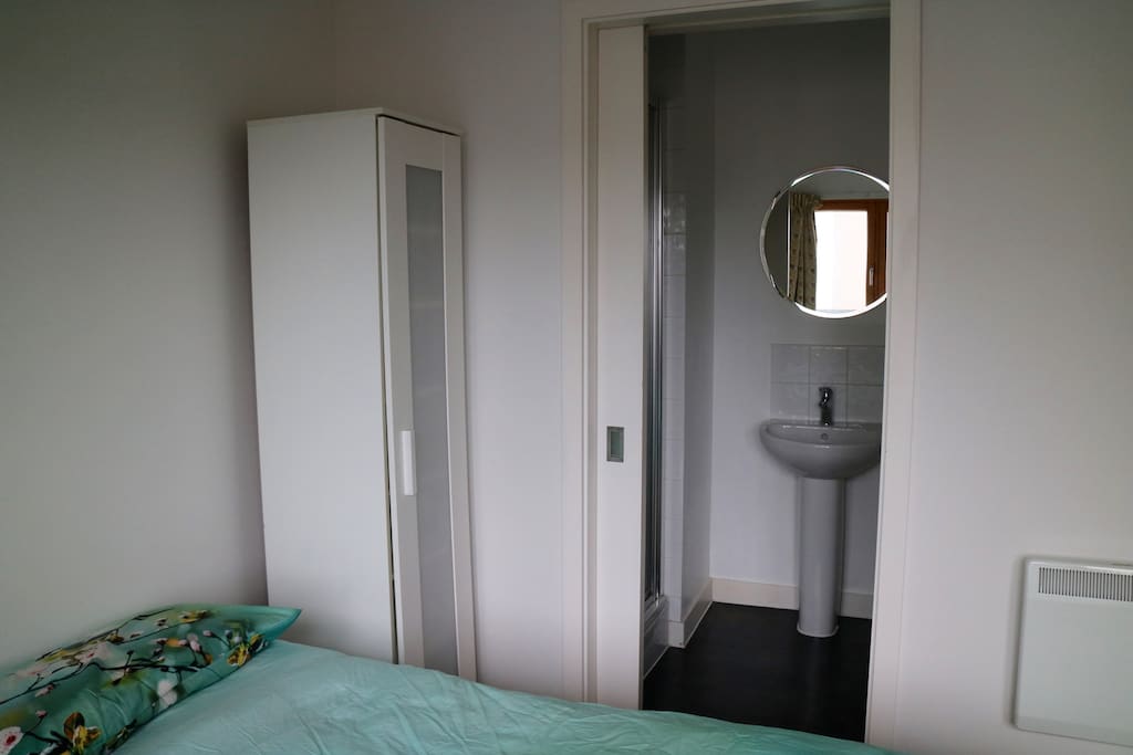 Bedroom with Ensuite Shower and sink