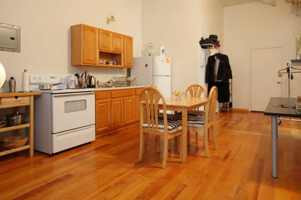 The kitchen/dining area