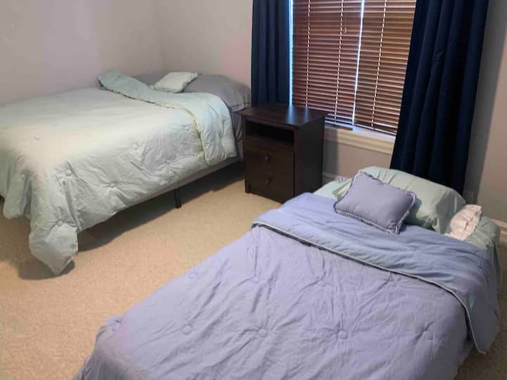2nd bedroom with 1 full bed and 1 twin bed