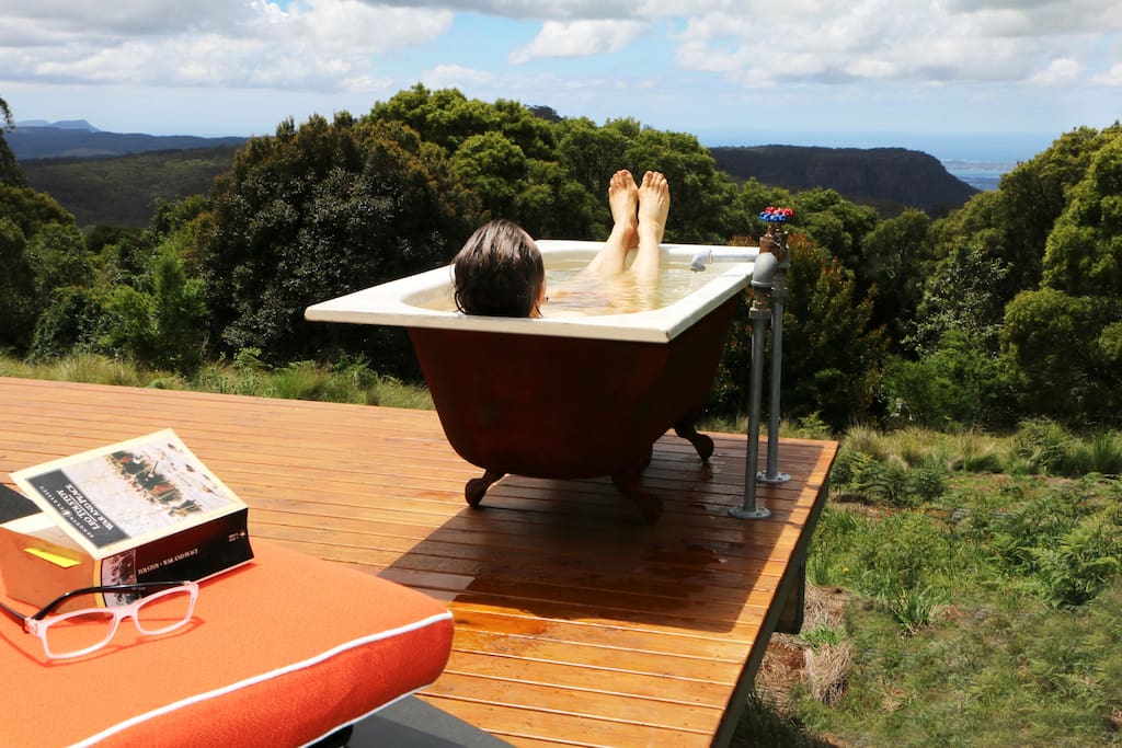Enjoy the spectacular view from your private open air bathtub.