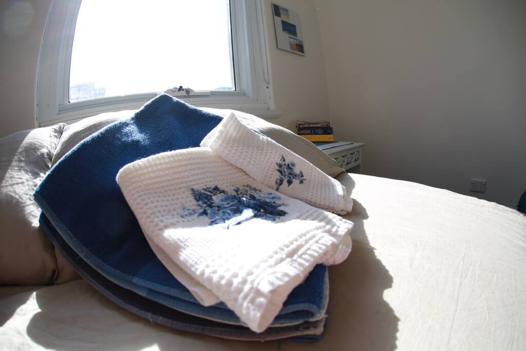 Towels and linens provided