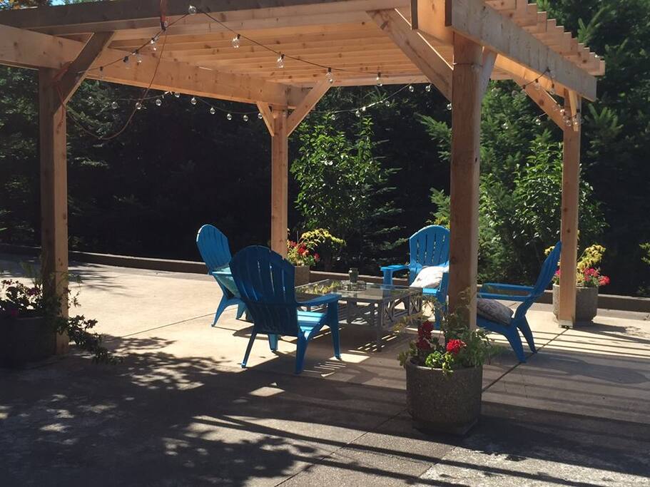 Patio downstairs is great for gathering