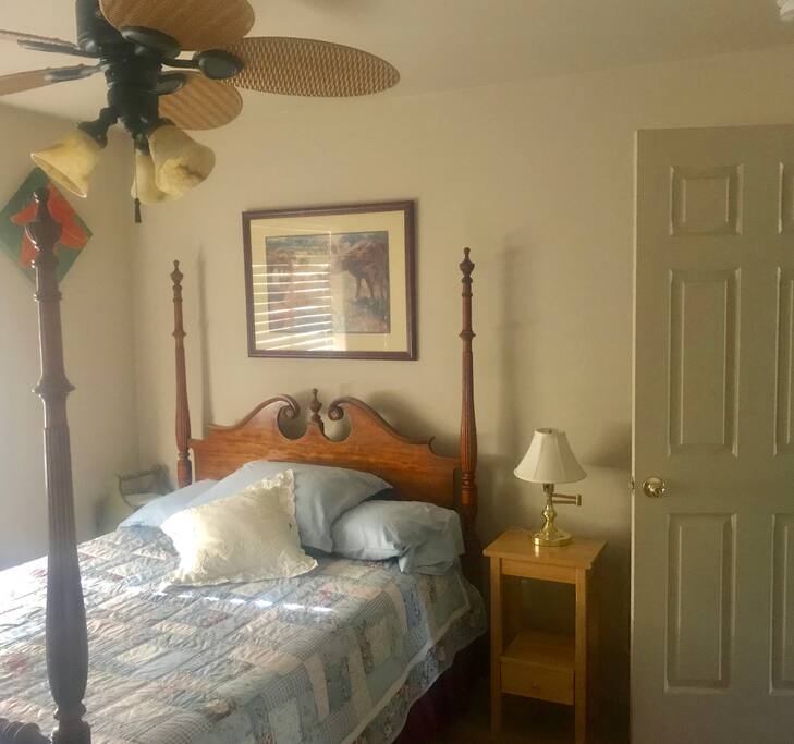 This room is the “Country Room” available at listing called “Peace and Quiet.”
