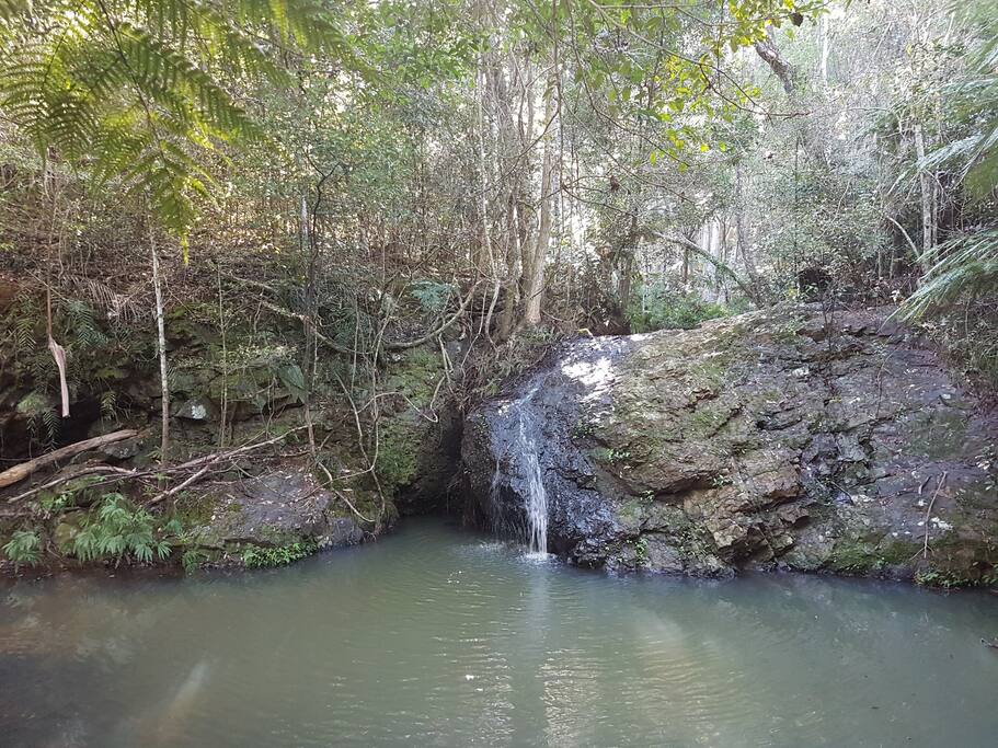 Waterfall and waterhole.
