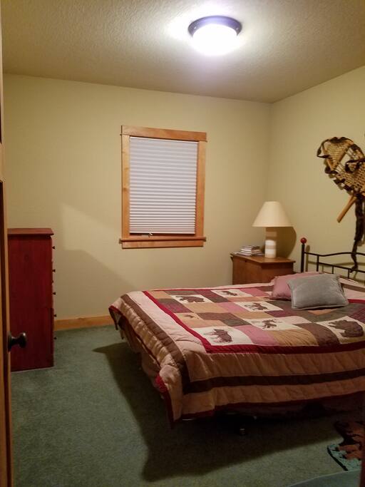 Bedroom #1 with queen bed, dresser, nightstand, closet