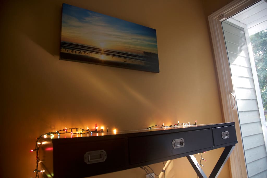 Desk and work area