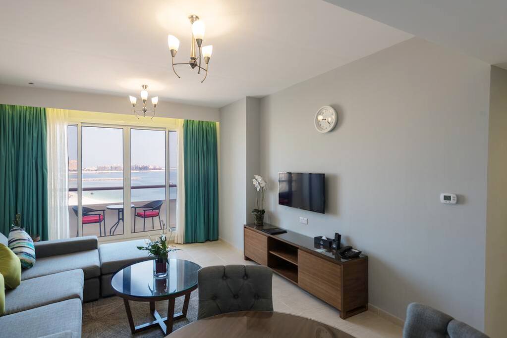 Relaxing & comfy living room with beach view