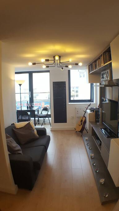 Bright, modern open plan living room