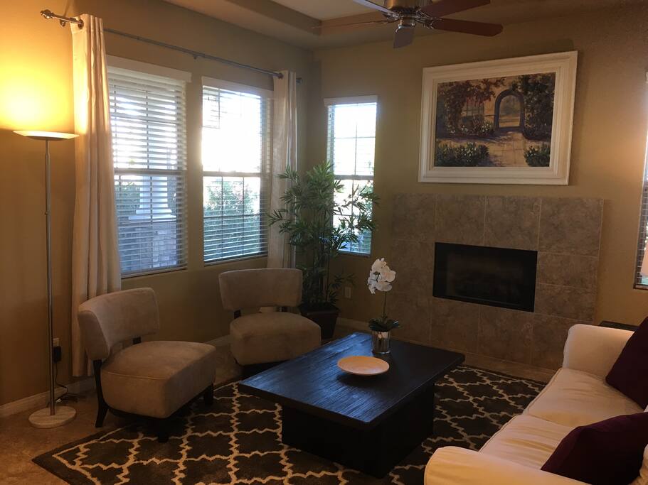 den with fireplace
