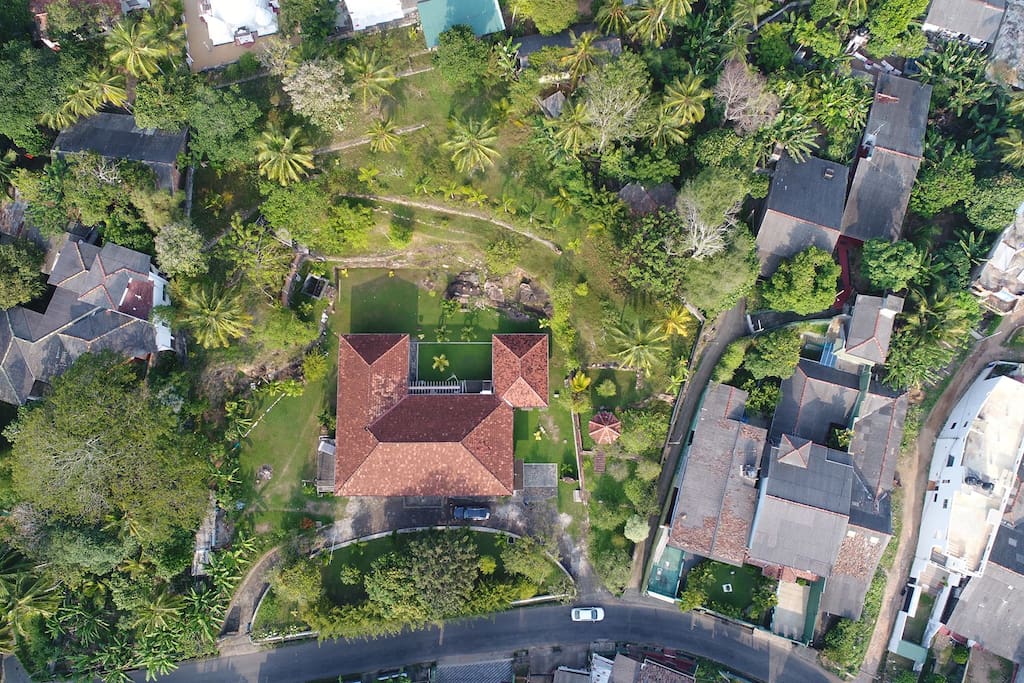 A stunning overhead View of the Villa